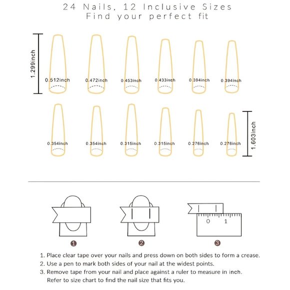 24pcs Pink Long Coffin Fake Nails With Golden Glitter Design - Picture 7 of 8